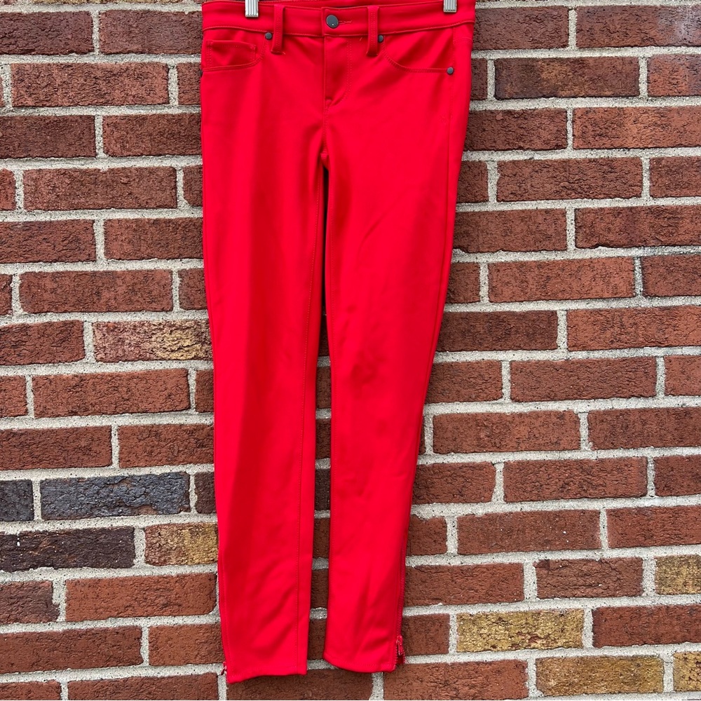 Genetic Denim " The James" Womens Skinny Jegging Pants Red Zipped Ankle Size 26